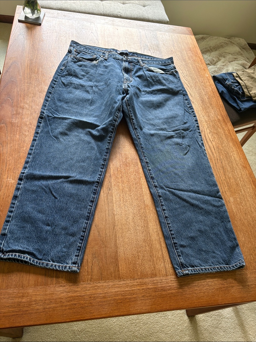 GAP Men's Straight Leg Jeans in Dark Blue Wash